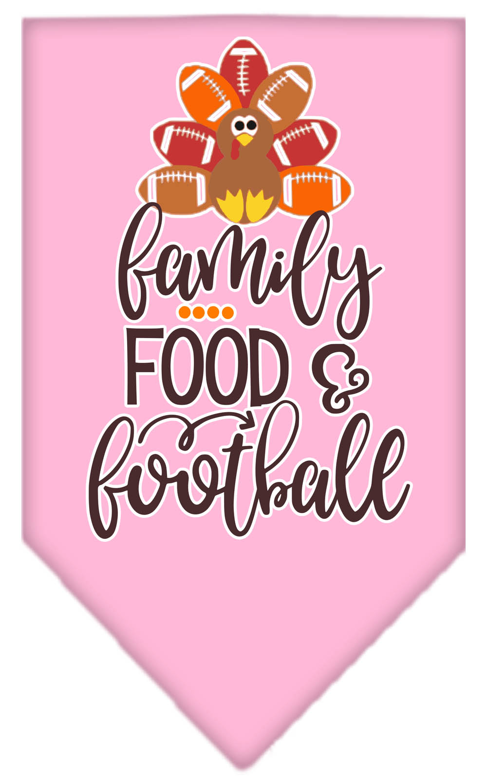 Family, Food, and Football Screen Print Bandana Light Pink Large